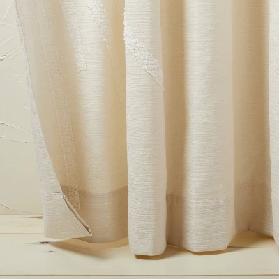 1pc Light Filtering Sunburst Window Curtain Panel Ivory - Opalhouse™ designed with Jungalow™ 1pc Light Filtering Sunburst Window Curtain Panel Ivory - Opalhouse™ Designed With Jungalow™ -Opalhouse sale shop GUEST 0b4450d3 c725 4178 8024 ecf5edacd495