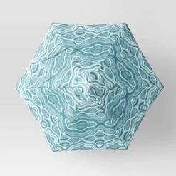 7.5'x7.5' Decorative Trim Scalloped Outdoor Market Umbrella Blue - Opalhouse™ Designed With Jungalow™ -Opalhouse sale shop GUEST 3480178a 70b9 4096 bef0 b5fe8b7a355b