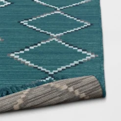 5' X 7' Soft Moroccan Tapestry With Double Knot Fringe Woven Outdoor Rug Teal - Opalhouse™ -Opalhouse sale shop GUEST 3a15645d 40e3 4c67 92df d55f6ad30a10