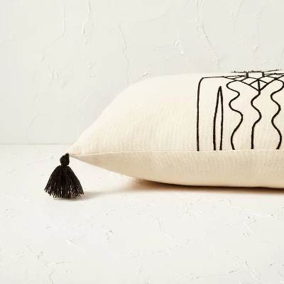Oversized Oblong Embroidered Decorative Throw Pillow Natural/Black - Opalhouse™ designed with Jungalow™ Oversized Oblong Embroidered Decorative Throw Pillow Natural/Black - Opalhouse™ Designed With Jungalow™ -Opalhouse sale shop GUEST 3f549789 de78 44c7 9927 9ee3aae82d94
