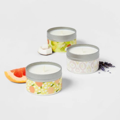 12.15oz Tin Gift Set Silver with Embossed Yellow Candle - Opalhouse™ 12.15oz Tin Gift Set Silver With Embossed Yellow Candle - Opalhouse™ -Opalhouse sale shop GUEST 529801b8 1c88 4603 8045 98c75508eab0