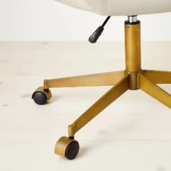 Mahonia Faux Leather Office Chair Cream/Aged Brass - Opalhouse™ Designed With Jungalow™ -Opalhouse sale shop GUEST 54b73936 5a21 4274 b154 b09db58cca94