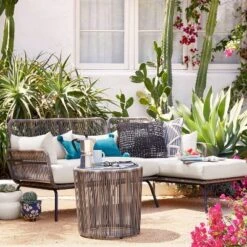 Latigo Patio Sectional Gray/Brown/Linen - Opalhouse™ -Opalhouse sale shop GUEST 58c62a04 f1e9 49d0 af85 6fa1cf870e49