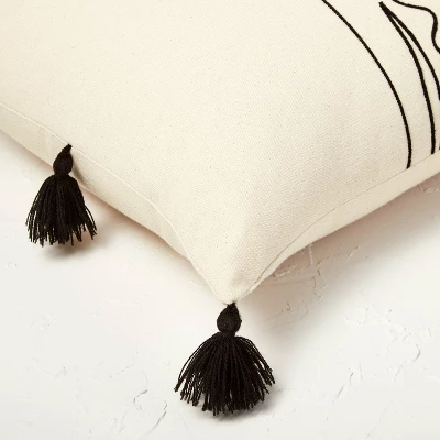 Oversized Oblong Embroidered Decorative Throw Pillow Natural/Black - Opalhouse™ designed with Jungalow™ Oversized Oblong Embroidered Decorative Throw Pillow Natural/Black - Opalhouse™ Designed With Jungalow™ -Opalhouse sale shop GUEST 63ced912 1150 4389 99f0 7260d11d50a0