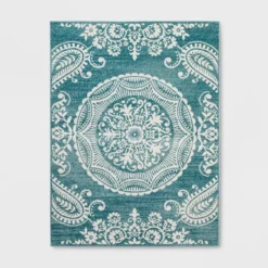 Vintage Medallion Outdoor Rug Turquoise - Opalhouse™ -Opalhouse sale shop GUEST 6c0eb72d 44c2 4f9e 87fc 5063aebde8d8