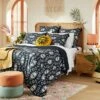 Palm Frond Printed Quilt Sham Black/Off-White - Opalhouse™ Designed With Jungalow™ -Opalhouse sale shop GUEST 6cd9ffdc f4ba 40aa b354 16e743de682a