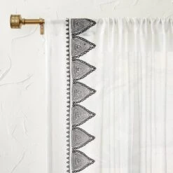 1pc Light Filtering Diamond Border Window Curtain Panel White - Opalhouse™ Designed With Jungalow™ -Opalhouse sale shop GUEST 7192bb6b 2dca 4ad8 a530 ba36b505b13d