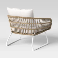 Southport Outdoor Patio Chair With Metal Legs, Club Chair Natural/White - Opalhouse™ -Opalhouse sale shop GUEST 85f574ff c7e7 4d01 b943 e6500f46c5aa