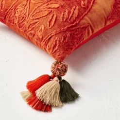 14"x20" Oblong Embroidered Leaf Pattern Accent Pillow Rust - Opalhouse™ Designed With Jungalow™ -Opalhouse sale shop GUEST d63fc097 241b 42e6 a759 c0f0cd01ee03