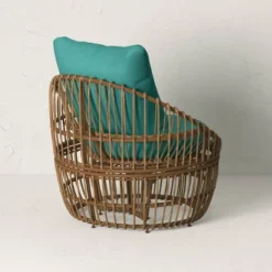 Topanga Club Chair With Ottoman - Blue/Brown - Opalhouse™ Designed With Jungalow™ -Opalhouse sale shop GUEST db6f5d67 275a 4bfa 9fae 3ff68f41b8d1