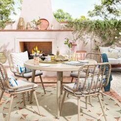 Leona 46" Round Crushed Bamboo Stamped Steel Top Patio Dining Table - Opalhouse™ 2 Leona 46" Round Crushed Bamboo Stamped Steel Top Patio Dining Table - Opalhouse™ -Opalhouse sale shop GUEST f04b764c a584 4bfe b9ea 6c0ea8ed5c2c