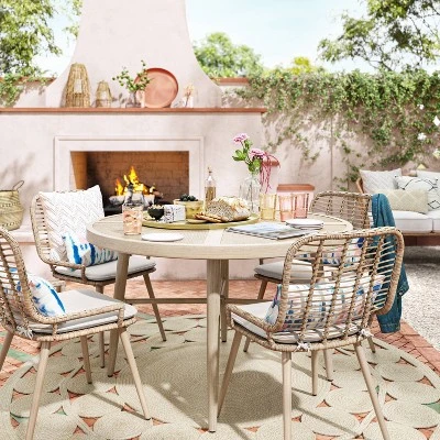 Leona 46" Round Crushed Bamboo Stamped Steel Top Patio Dining Table - Opalhouse™ Leona 46" Round Crushed Bamboo Stamped Steel Top Patio Dining Table - Opalhouse™ -Opalhouse sale shop GUEST f04b764c a584 4bfe b9ea 6c0ea8ed5c2c