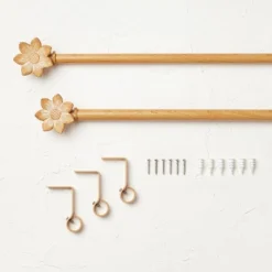 Flower Faux Wood Curtain Rod Natural Wood - Opalhouse™ Designed With Jungalow™ -Opalhouse sale shop GUEST f708ce89 3ca5 424d 80e2 a01cb7dd58aa